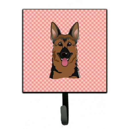 

Carolines Treasures BB1211SH4 Checkerboard Pink German Shepherd Leash or Key Holder 7Hx4.25W multicolor