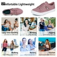 thumbnail image 5 of JENN ARDOR Women's Fashion Sneakers Classic Canvas Shoes Slip On Low Top Lace Up Casual Flats Perforated Lightweight Splicing Zipper Shoes, 5 of 9
