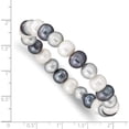 thumbnail image 3 of Fashion 8-9mm Fw Cultured White/Platinum/Black Pearl Stretch Bracelet Made In Canada qh4650, 3 of 5