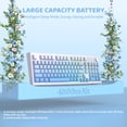 thumbnail image 6 of ZIYOULANG K100 99 Keys Gaming Membrane Wireless Keyboard with Media Knob,Tri-Mode BT/2.4GHz/USB-C,Side Printed Keys RGB Backlit Retro Cute Creamy Silent Computer Keyboard for MAC PC, 6 of 9