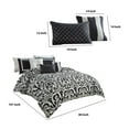 thumbnail image 4 of 7 Piece King Polyester Comforter Set with Large Medallion, Black and White- Saltoro Sherpi, 4 of 4