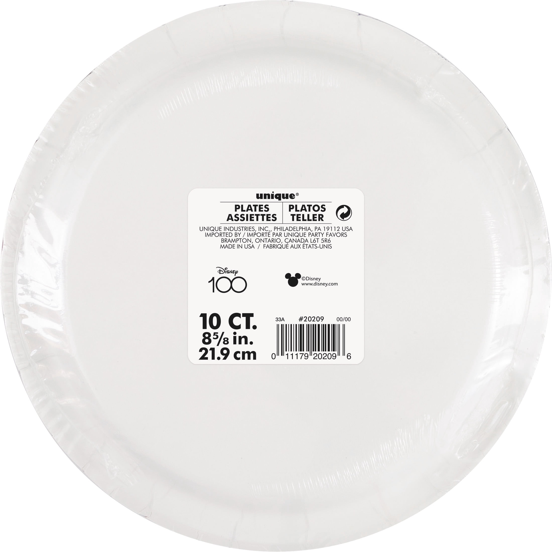 Mickey & Minnie Patriotic Paper Dinner Plates, 9in, 10ct