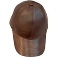 thumbnail image 5 of Leather Baseball Cap Genuine Lambskin Hat Sports Visor Adjustable Strap Brown, 5 of 5