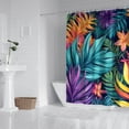 thumbnail image 2 of Colorful Tropical Leaf Pattern Shower Curtain 72"x72" ,Bathroom Decorative Shower Curtains Set with 12 Hooks,Modern Waterproof Washable Shower Curtain, 2 of 6