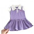 thumbnail image 6 of HAOTAGS Girls Polo Dresses Size 10-12,Sleeveless Notched Collar Solid Color Summer Dress for Toddler to Teen Purple, 6 of 6