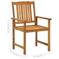 thumbnail image 2 of vidaXL Patio Chairs Outdoor Patio Dining Chair with Cushions Solid Wood Acacia, 2 of 12