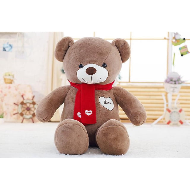 Osos de peluche grandes YONGSHENG con bufanda 80cm 100cm Relleno de muñecos de peluche