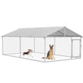 thumbnail image 1 of PawHut 13.1' x 7.5' x 4.9' Outdoor Dog Kennel w/ Waterproof Cover, 1 of 10