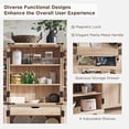 thumbnail image 4 of Ataucjin Kitchen Pantry With Rattan Doors, 72" inch Storage Cabinet With Organizer, Drawer And Adjustable Shelves, Wood Cupboard For Kitchen, Dining Room, Bathroom And Hallway, Natural Oak, 4 of 6