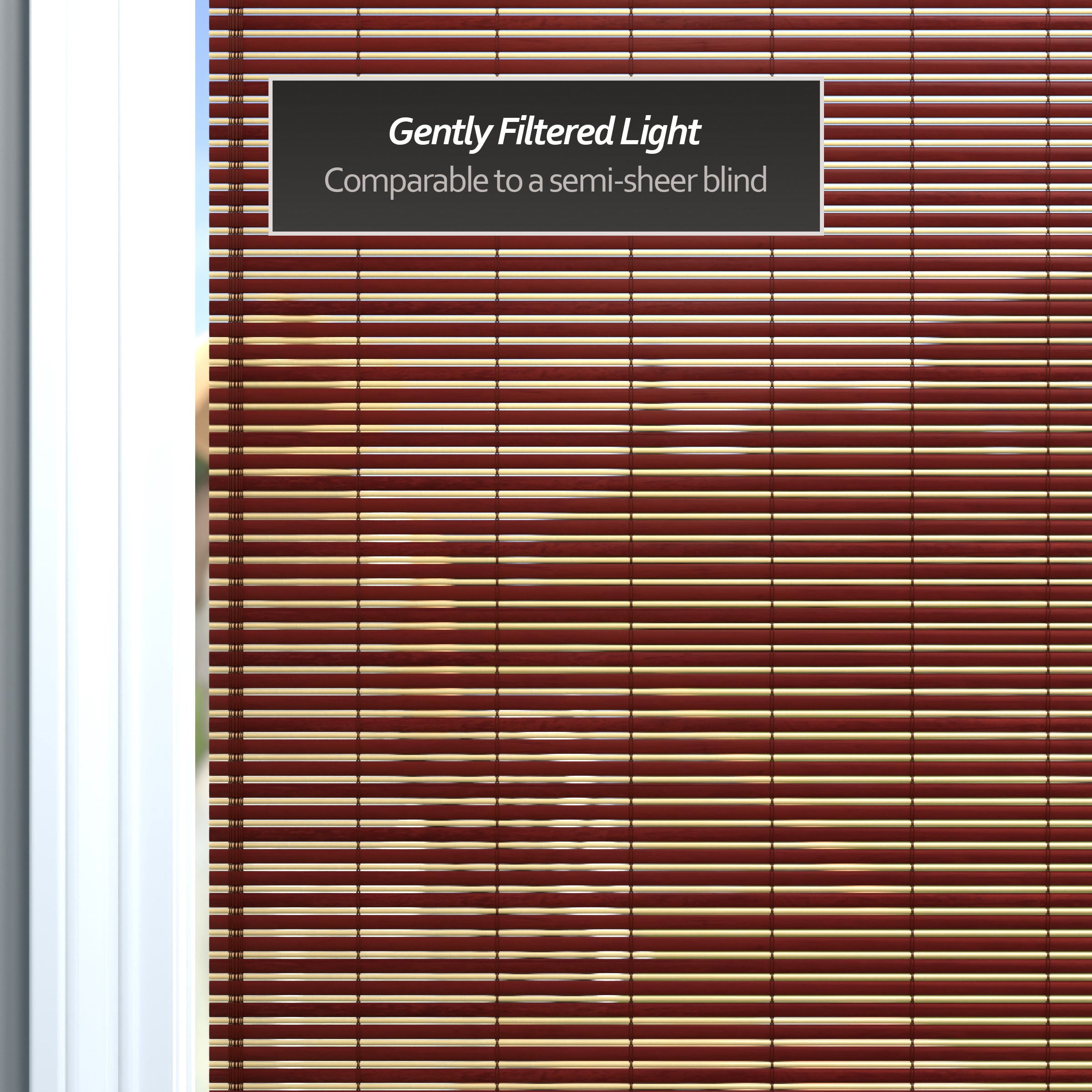 Red Lantern Bamboo Cordless Window Shade - Mahogany 36" W