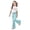 Mint Green, variant on Gunia Cute Outfits For Girls Stylish Casual Outfit Flared Pants With Short Sleeve Top Comfortable Playwear 2 Piece Soft Clothes Set Girls Summer Outfits 8-13 Years