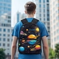 thumbnail image 3 of Pzuqiu Galaxy Print Kids Backpack 17 Inch Large Capacity Elementary School Backpack with Adjustable Straps for Boys Girls Ages 6-12 Ideal Back to School Travel Daily Use, 3 of 7