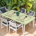 thumbnail image 2 of Sage Green Easter Table Cloths for 3 Foot Rectangle Tables, Spring Bunny Eucalyptus Leaves Patio Waterproof Elastic Fitted Tablecloths, Washable Rectangular Table Cover for Camping, 2 of 8
