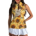 thumbnail image 3 of Whosucclay Cat Sunflowers Golf Shirts for Women, Moisture Wicking Quick Dry for Sports Running, Sleeveless Casual Workout Tank Tops, 3 of 7