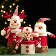 thumbnail image 4 of kiskick Christmas Candy Jar with Knitted Cartoon Design – Fabric Large Capacity, Create Atmosphere Elderly Doll Candy Jar, 4 of 8
