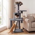 thumbnail image 2 of Gymax Cat Tree Multi-Level Cat Tower w/ Top Perches & Cozy Condo Climbing Ladder Dark Gray, 2 of 10