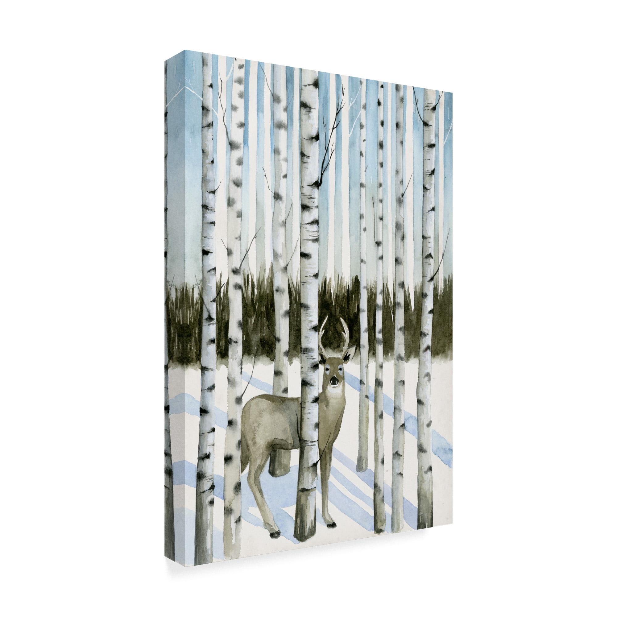 Trademark Fine Art 'Deer in Snowfall I' Canvas Art by Grace Popp