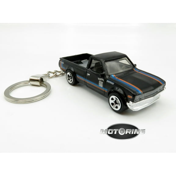 Datsun 620 Black Truck Car Rare Novelty Keychain 1:64 Diecast