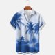 thumbnail image 4 of Camisetas de Lino para Hombres Vintage Bowling Manga Corta Cuello Cubano, Retro Playa Y Verano Hombre Manga Corta Botón Abajo Camisetas, 4 of 6