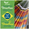thumbnail image 2 of Vivere Authentic Brazilian Double Cotton Hammock, Outdoor Hanging Daybed, Carnival, 2 of 5