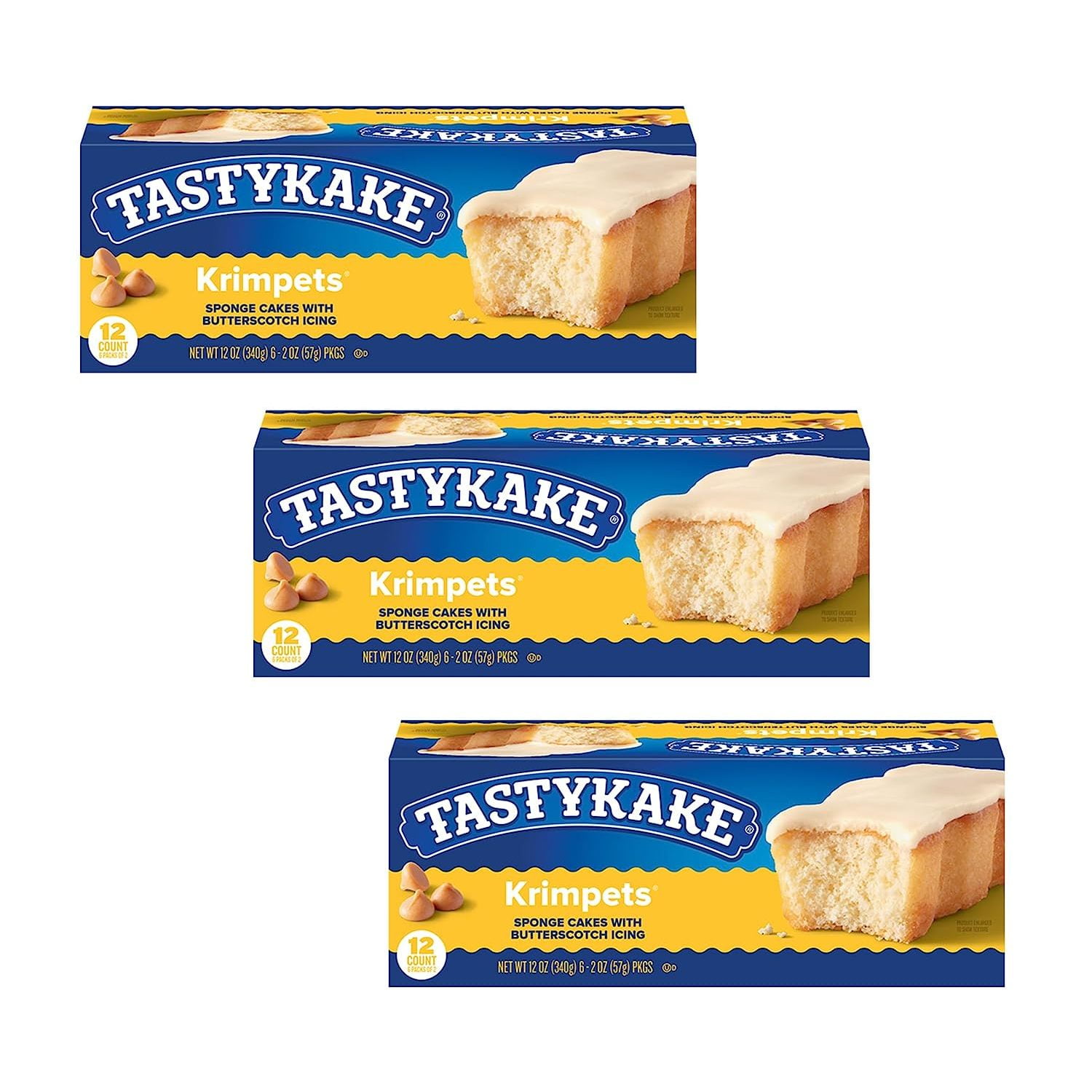 Tasty Butterscotch Krimpets, 2 oz, 6 count Sponge Cakes with