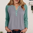 thumbnail image 2 of adviicd Long Sleeve Tops for Women 2025 Fall Henley Neck Shirts Fall Outfits Fashion Clothes (Light Green, M), 2 of 8