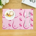 thumbnail image 3 of DouZhe Polyester Placemats Set of 4, Breast cancer awareness Pink Ribbon Pattern Heat Resistant Place Mats for Dining Table, 12" x 18", 3 of 7