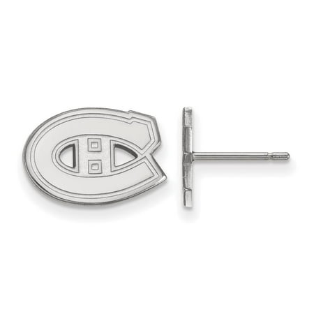 LogoArt NHL Montreal Canadiens 14 Karat White Gold Extra Small Post Earrings