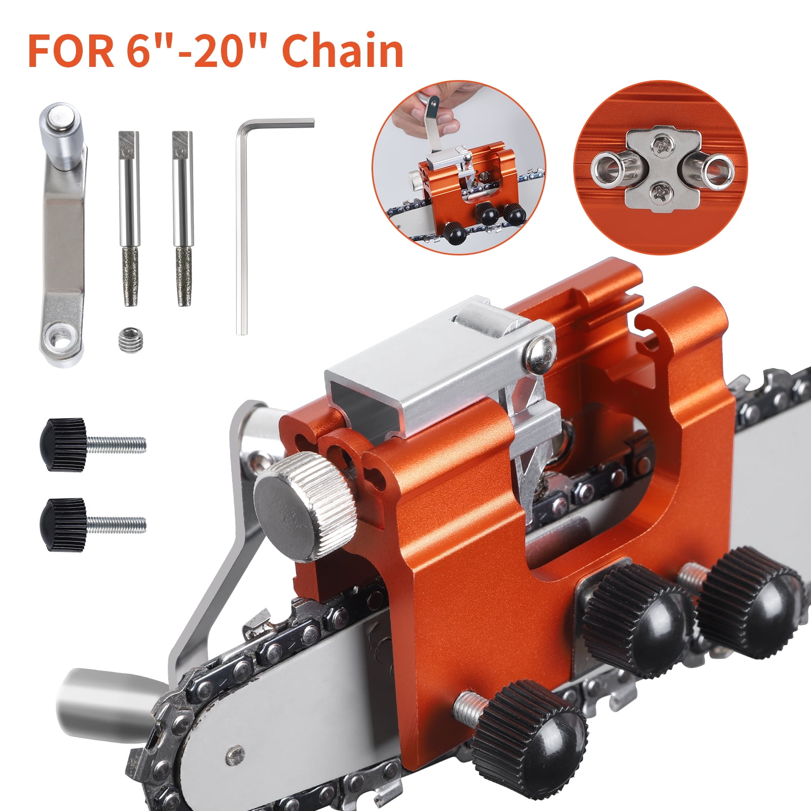ZXMT Chainsaw Chain Sharpener Jig Kit Manual Saw Sharpener Tool Fit for