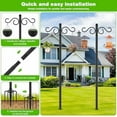 thumbnail image 4 of Double Shepherds Hooks for Outdoor,2 Pack 90 Inch Bird Feeder Pole with 5 Prongs Base,Heavy Duty Shepherds Hook,Suitable for Garden in Hanging Flower Basket,Lantern,Bird Nests (90 Inch), 4 of 7