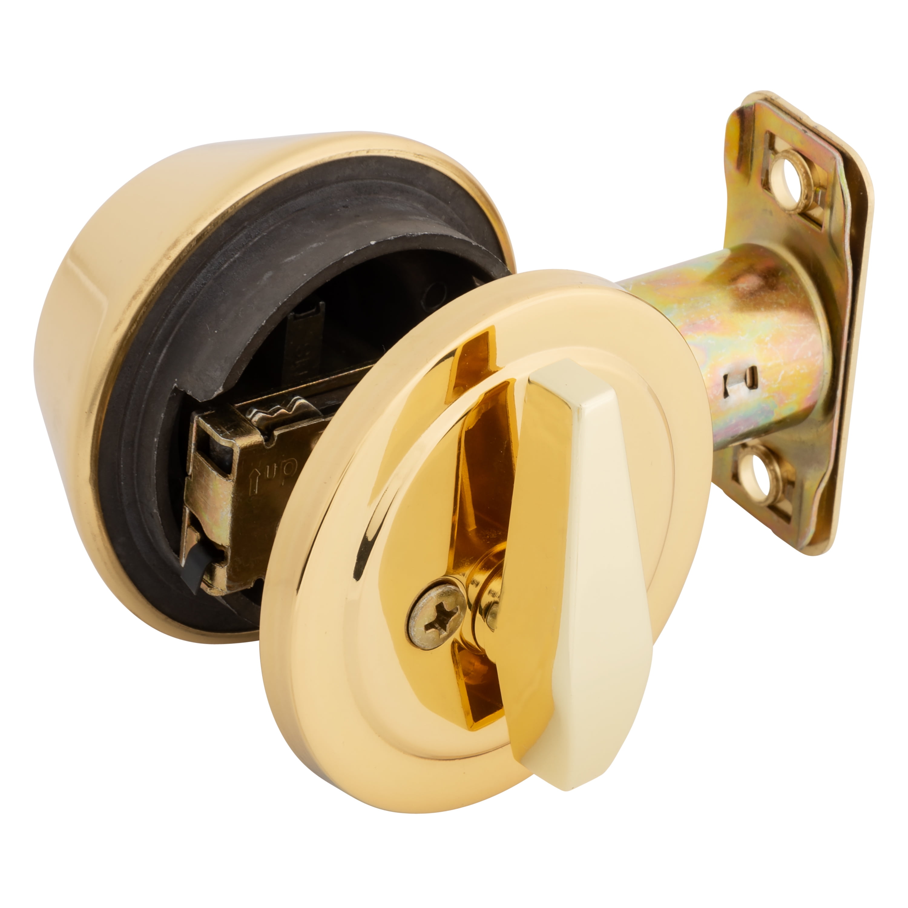 Hyper Tough Keyed Entry Tulip Style Doorknob and Deadbolt Double Combo pack Polished Brass Finish