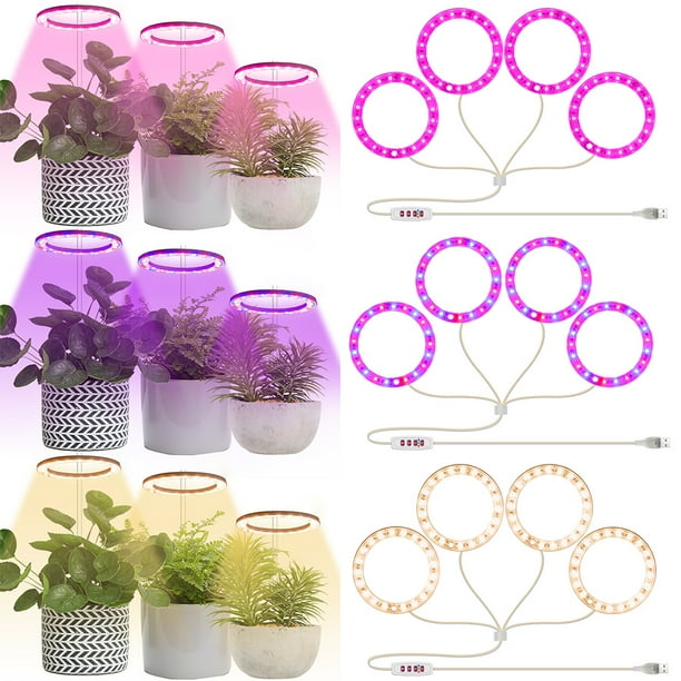Plant Light Rings for Indoor Plants Full Spectrum,4 Ring LightHead