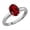 Maroon, variant on 1.00 Carat (ctw) Sterling Silver Oval Cut Ruby Ladies Solitaire Bridal Engagement Ring 1 CT