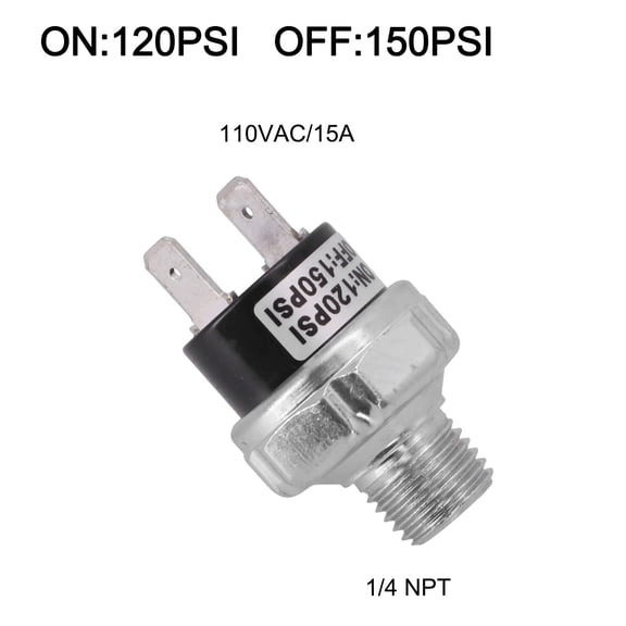 Dreamhall Air Compressor Pressure Switch 120-150Psi Canister Thread 1/4"Npt Ac110V