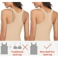 thumbnail image 4 of Women's Cotton Racerback Camis Tank Tops with Shelf Bra Undershirt, 2 Pack, 4 of 6