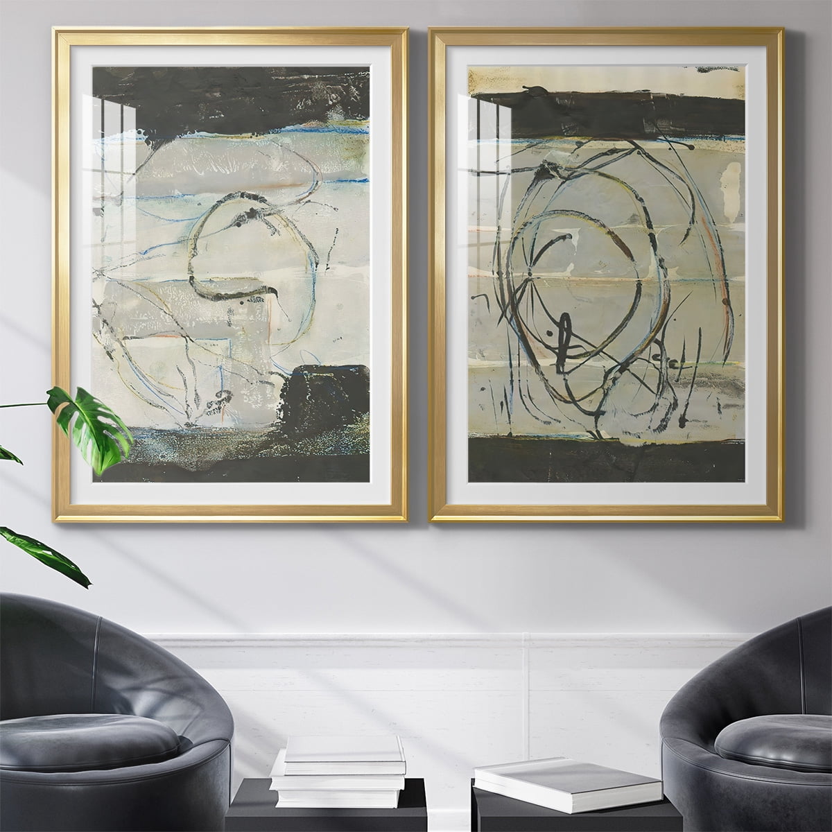 Wexford Home Continuing Energy I Premium Framed Print, 26.5" x 36.5" - Ready to Hang, Gold (Set of 2)