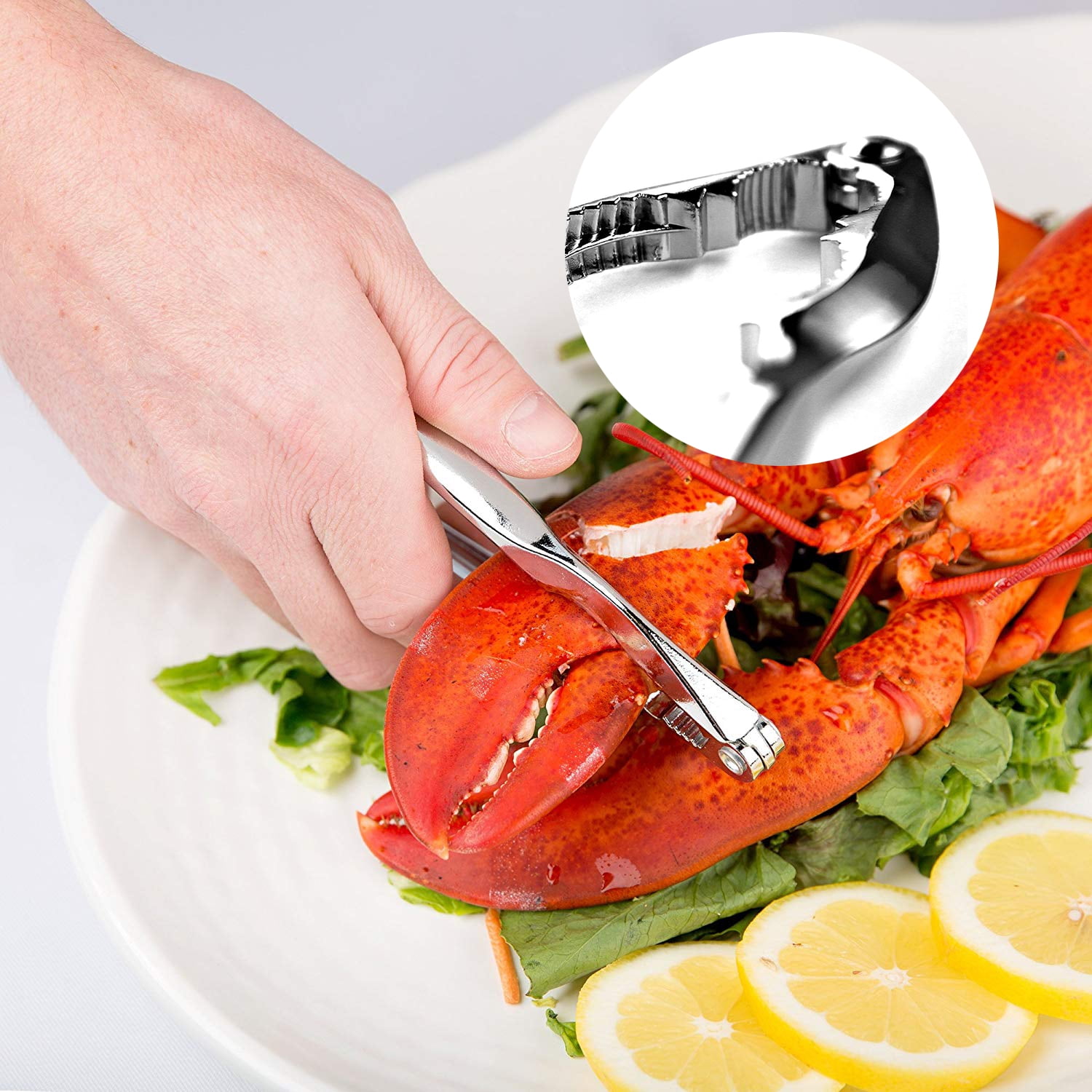6-Piece Crab Leg Crackers and Tools Lelesta Seafood Tools Lobster Crackers and Picks Set Stainless Steel Seafood Crackers & Forks Nut Cracker Set with Storage Box 