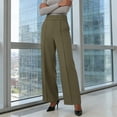 thumbnail image 5 of njoytime Work Pants Women Dress High Waisted Stretchy Straight Leg Wide Leg Trousers Business Casual Plus Size Pants, 5 of 8