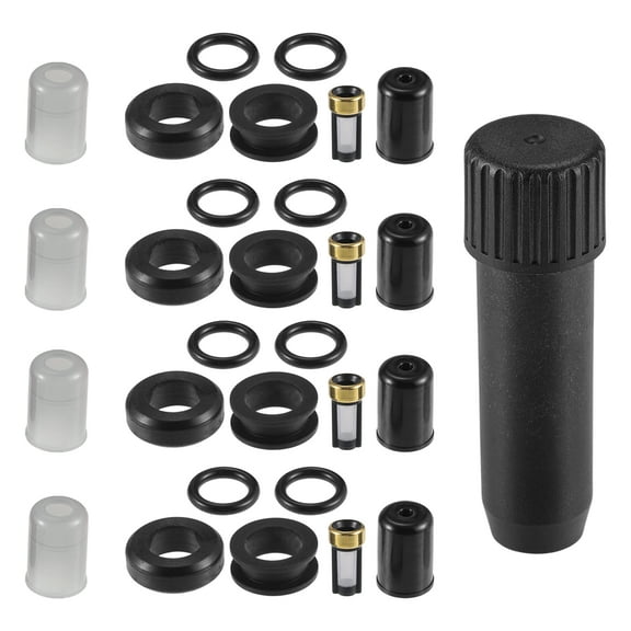Fuel Injector Seal O Ring Car O-Ring Rebuild Repair Kit for Toyota 22RE NBR Rubber Black 4 Sets