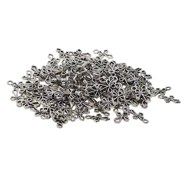 100 Piezas Plata Cruz Colgante de Joyería para Collar Cadena Diy Colgantes