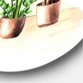 thumbnail image 3 of Designart 'Indoor Green Home House Plants in Pots I' Traditional Circle Metal Wall Art 29x29 - Disc of 29, 3 of 5