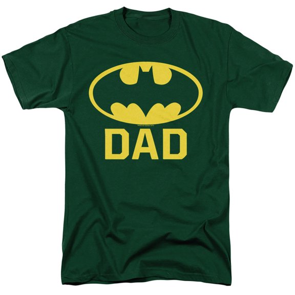 Batman Bat Dad Unisex Adult T Shirt, Hunter Green, Small