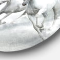 thumbnail image 4 of Designart 'Running White Horses' Ultra Glossy Animal Oversized Metal Circle Wall Art, 4 of 5