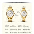 thumbnail image 4 of Men's Luxury Analog Quartz Gold Wrist Watches Business Stainless Steel Band Dress Wrist Watch Classic Calendar Date Window 3ATM Water Resistant, 4 of 5
