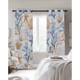 thumbnail image 3 of Summer Blue Blackout Curtains for Bedroom Living Room, Yellow Coral Shell Starfish Ocean Marine Life 72 In Long Thermal Insulated Room Darkening Drapes Grommet Window Treatments, 52 x 72 In, 3 of 9