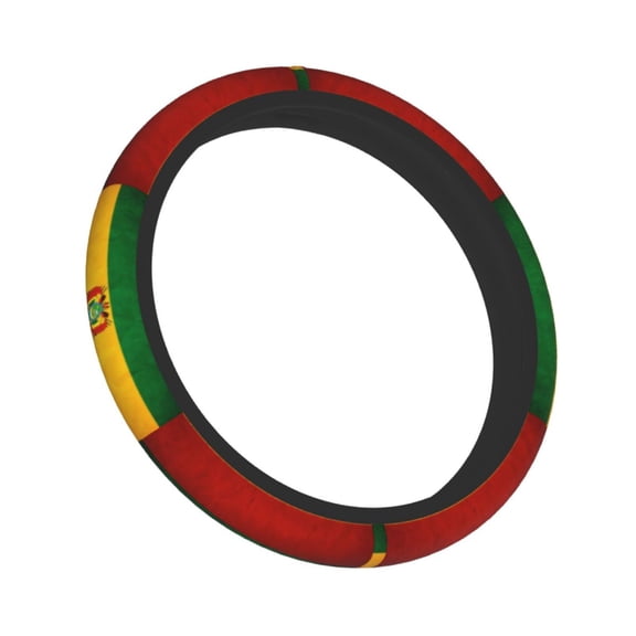 Steering Wheel Cover For 15 Inches Vintage Bolivian Flag Neoprene Anti-Slip Universal Car Steering Wheel Grip Wrap Protective Case Cover