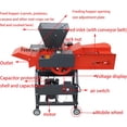 thumbnail image 2 of Straw Breaker Hay Cutter Feed Pulverizer Grass Chaff Crusher with Belt Conveyor Hopper 6 Blades 220V Output 500-1000KG/H, 2 of 9