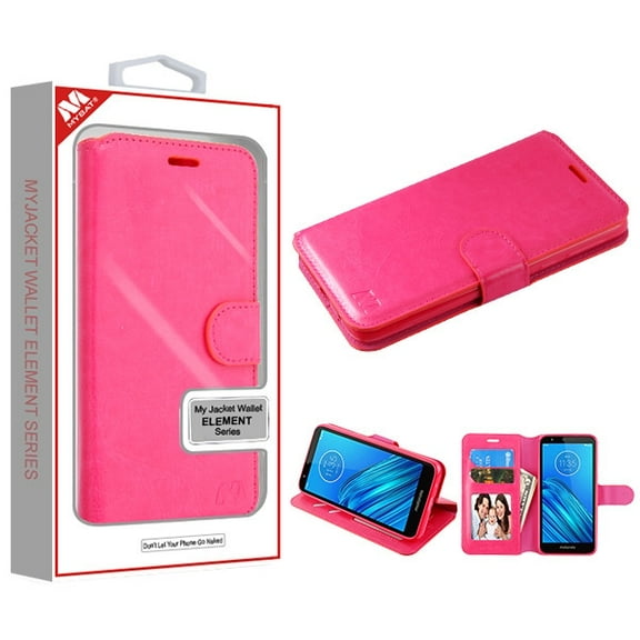 MyBat MyJacket Wallet Element Series Case for Motorola Moto E6 - Pink Leather
