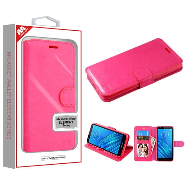 MyBat MyJacket Wallet Element Series Case for Motorola Moto E6 - Pink Leather