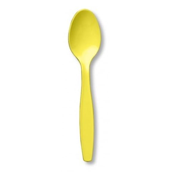 Creative Converting Touch of Color Premium 24 Count Plastic Spoons, Mimosa